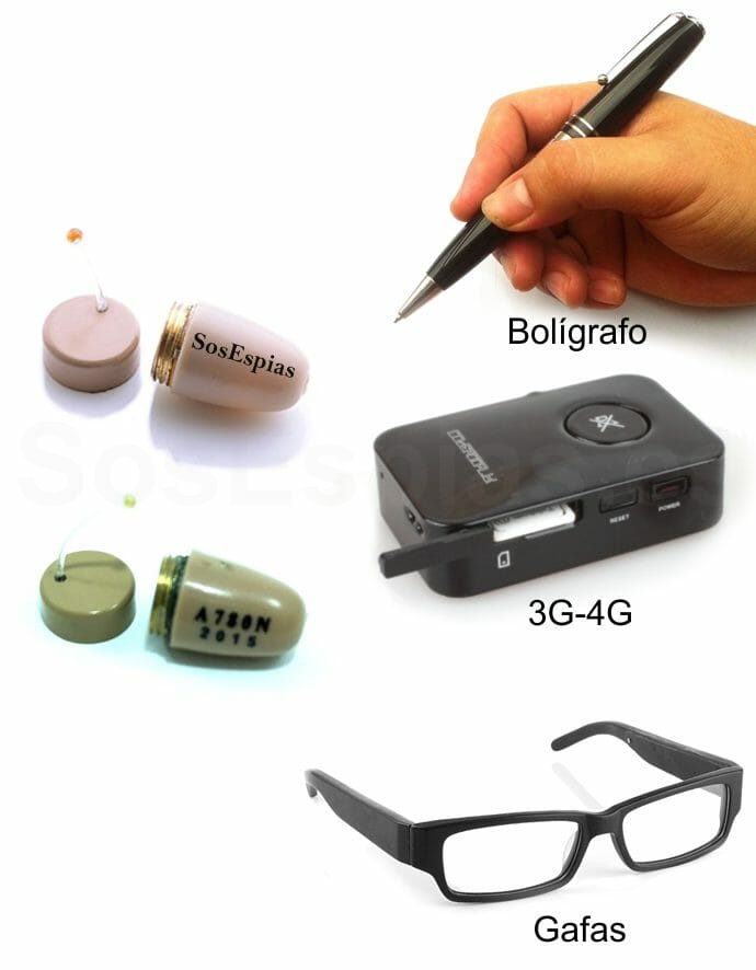 Comparativa pinganillo bolígrafo gafas 3 g-4 g box.